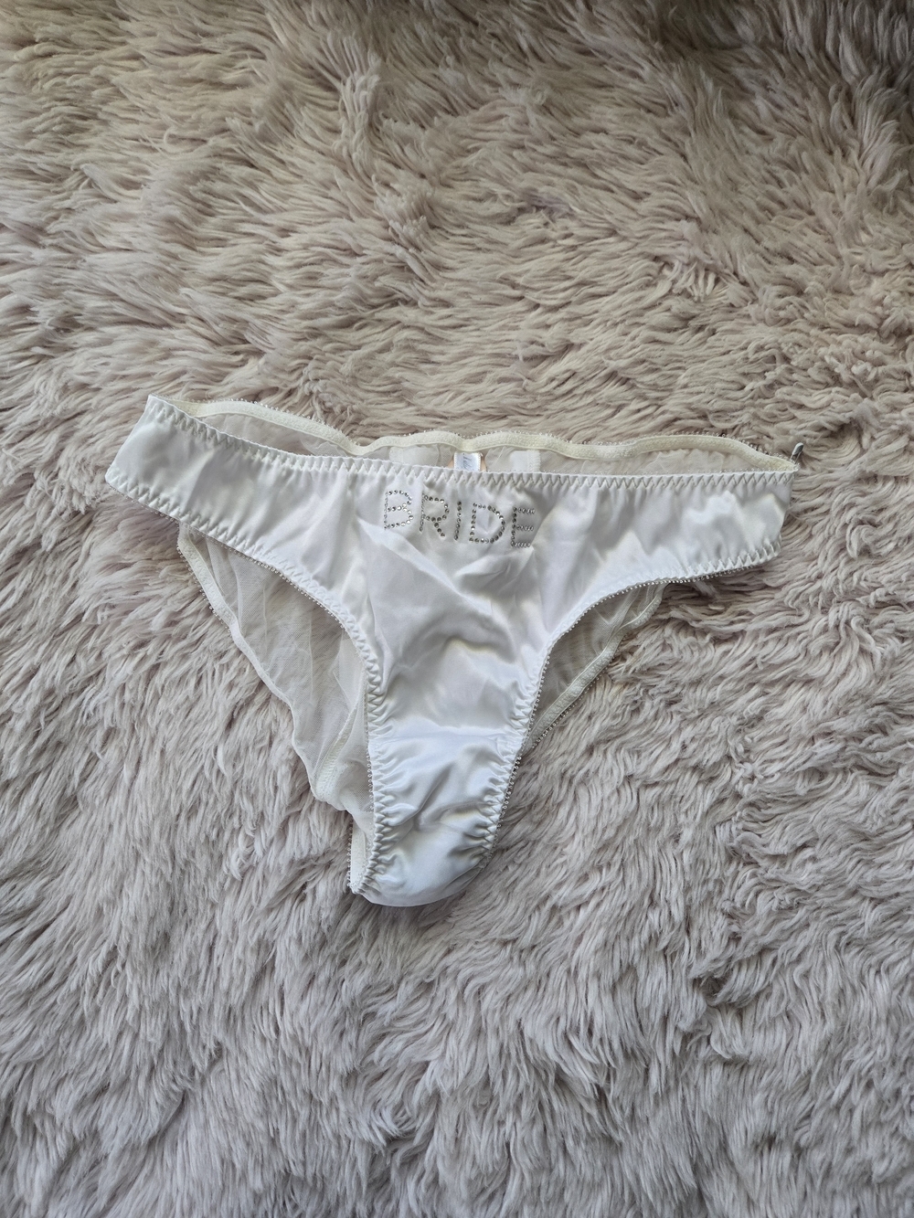 NWT Victoria's Secret White 'BRIDE' Satin Panties